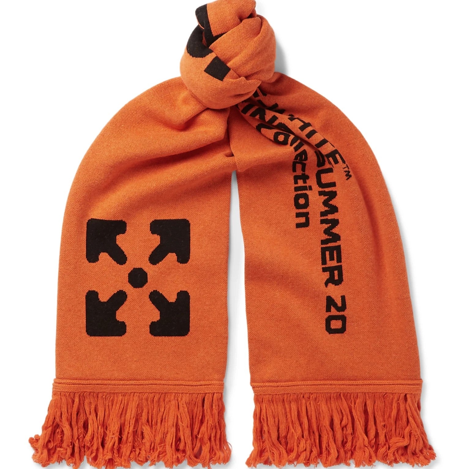 Off-White Wavy Line Logo Scarf - Orange