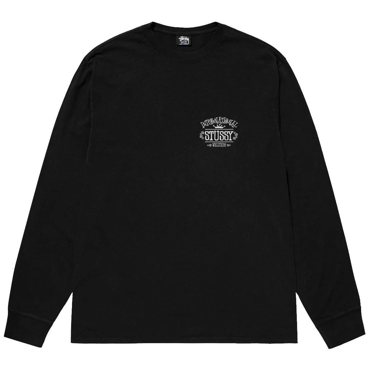 Stussy Worldwide Pig Dyed L/S Tee - Black