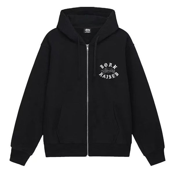 Stussy x Born x Raised Logo Zip Hoodie - Black