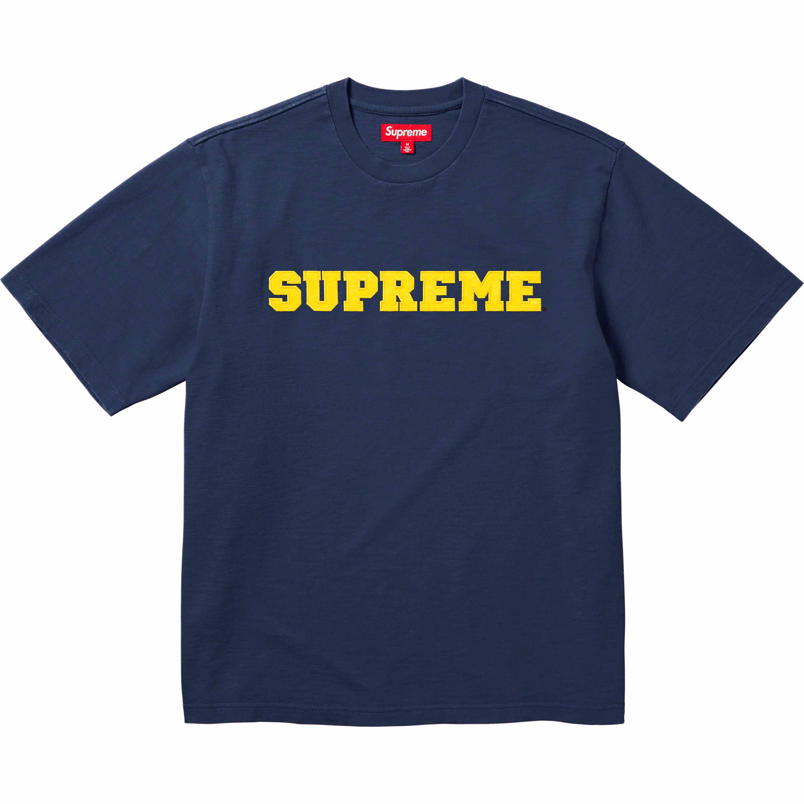 Supreme navy 2025 t shirt