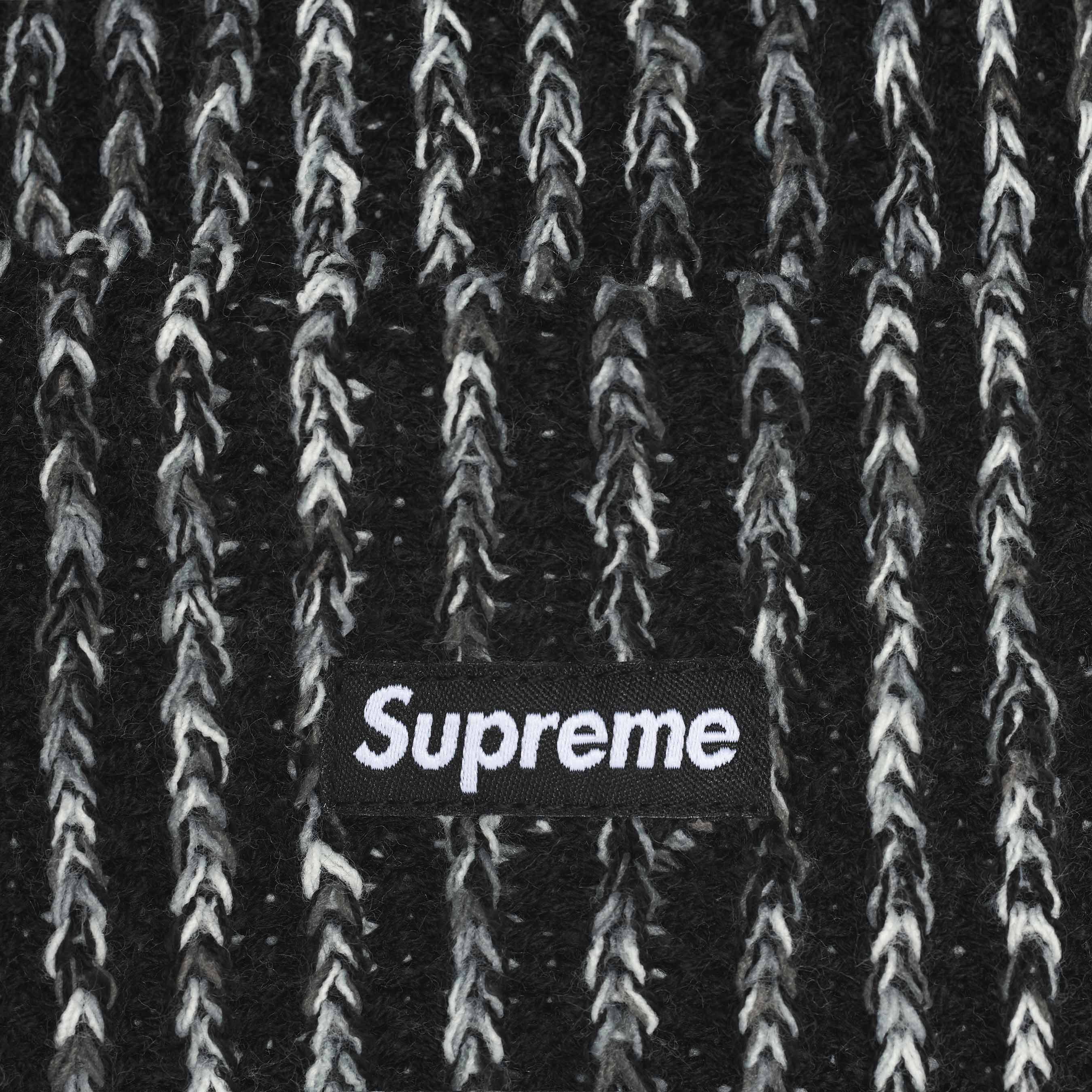 Supreme Rainbow Loose Gauge Beanie - Black