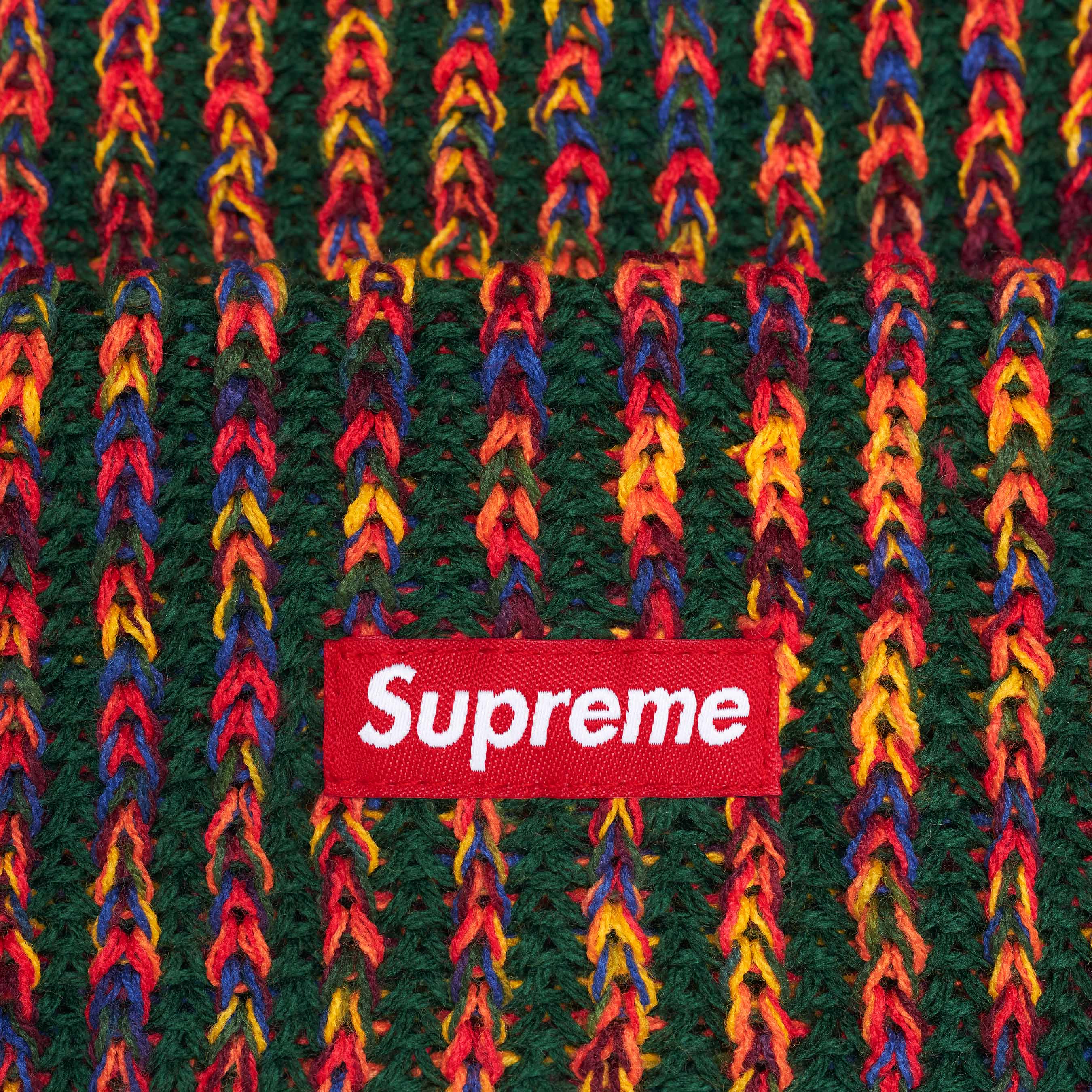 Supreme Rainbow Loose Gauge Beanie - Olive