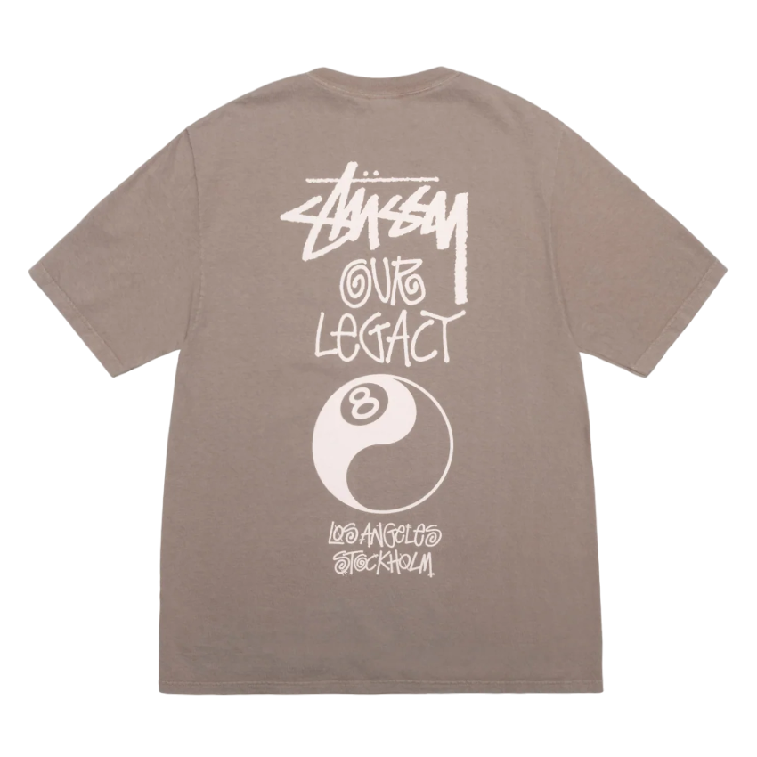 Our Legacy x Stussy 8 Ball Yin Yang Pigment Dyed Tee - Taupe