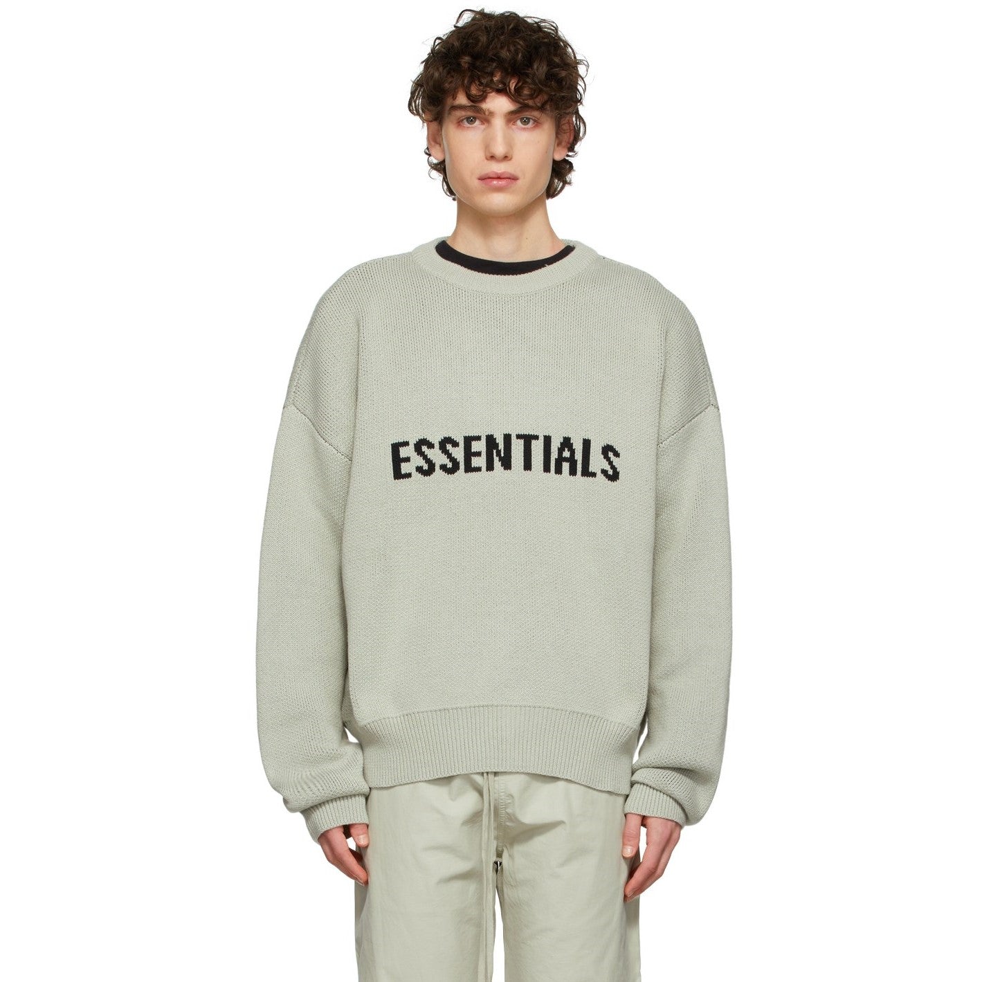 Fear of God Essentials Knit Logo Sweater FW21 - Concrete